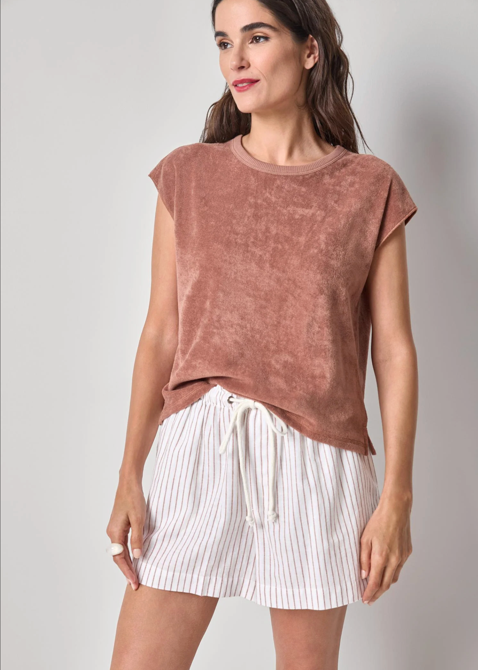 TERRY BOXY SLEEVELESS TOP