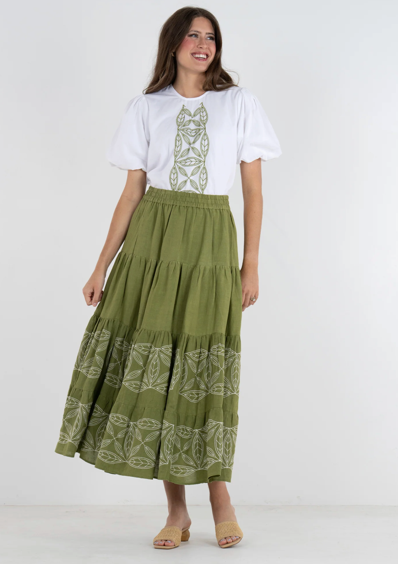 TIERED MAXI SKIRT