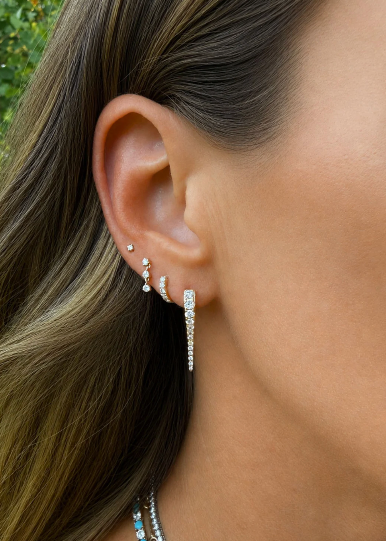 SUMMER SPIKE HUGGIE EARRINGS