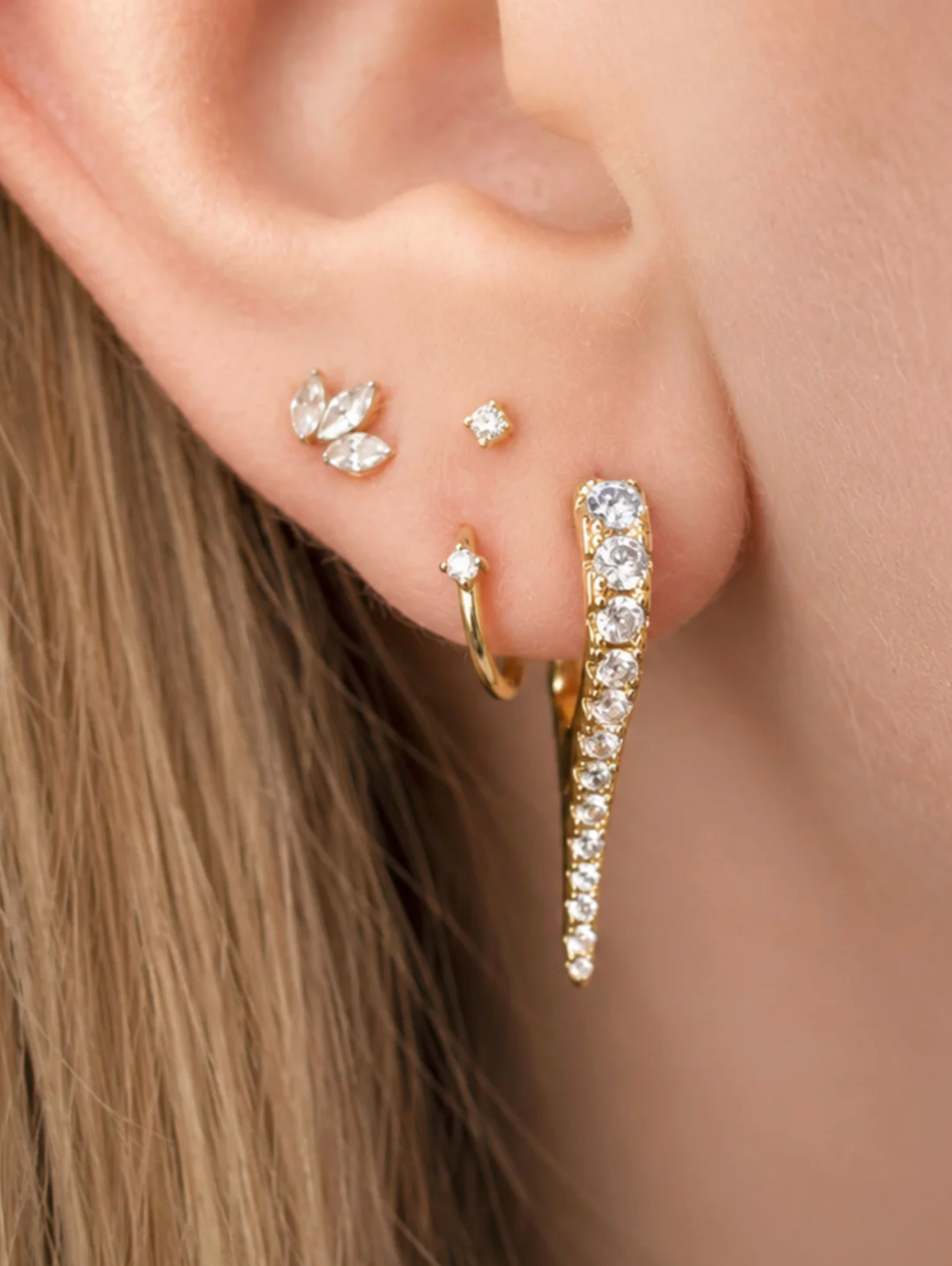 SUMMER SPIKE HUGGIE EARRINGS