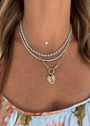 DEE ALTERNATING TURQUOISE & CZ TENNIS NECKLACE