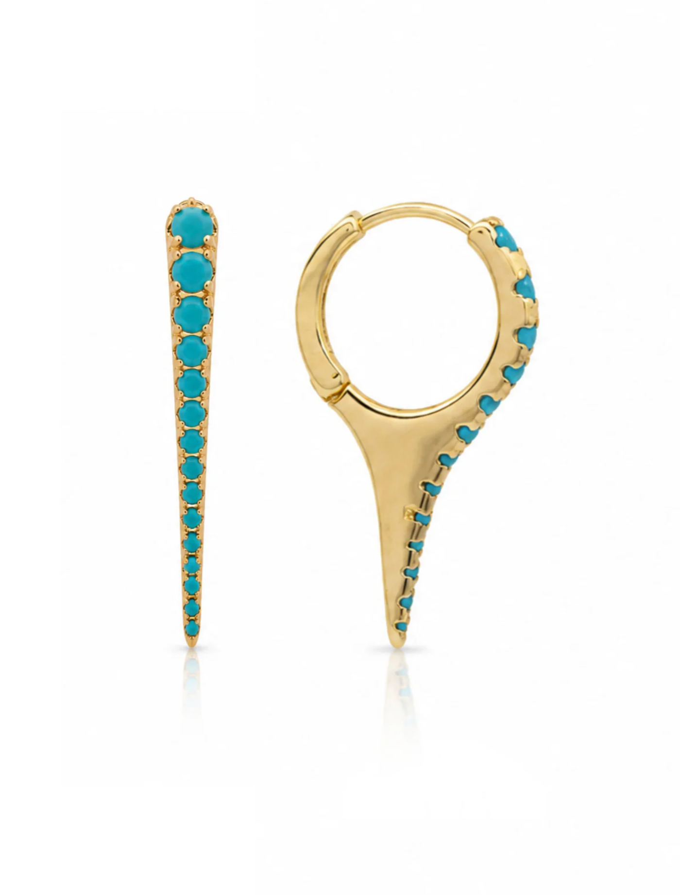 SUMMER TURQUOISE SPIKE HUGGIE EARRINGS