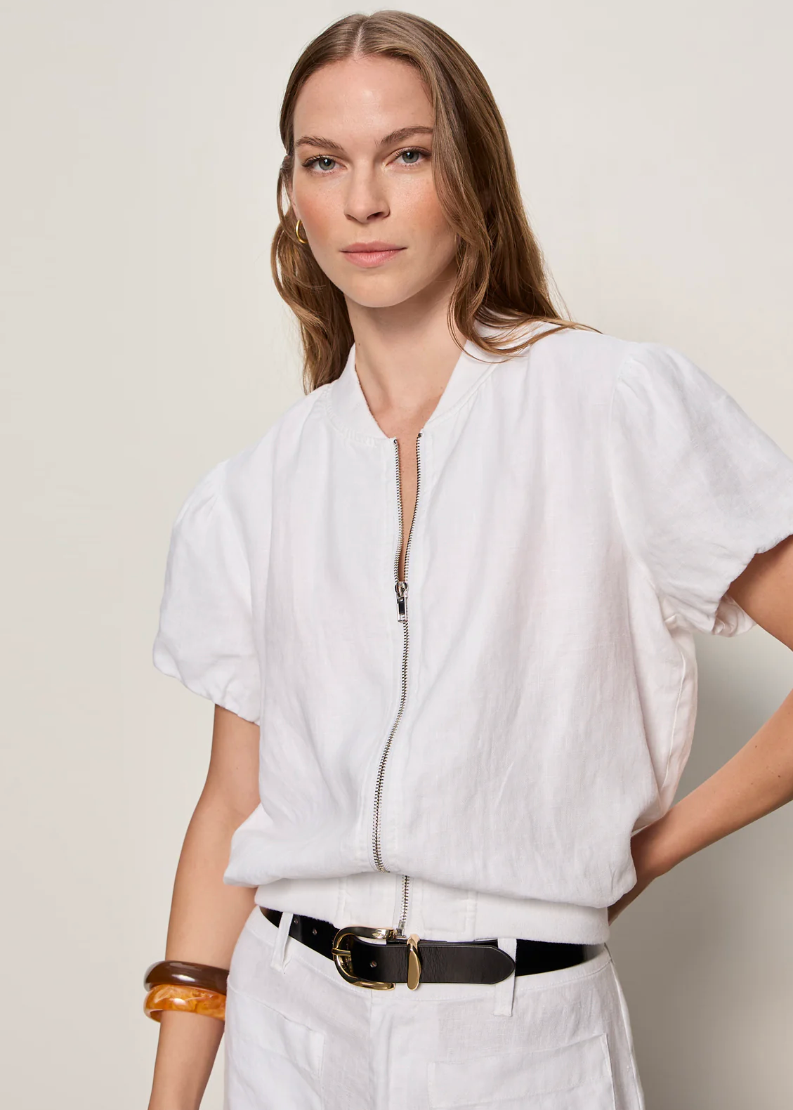 EVERLY LINEN BOMBER