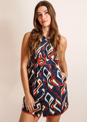 GRASSE PIPED SHORT DRESS