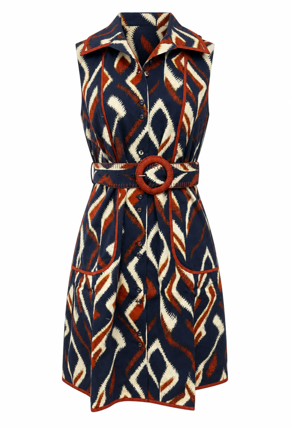 GRASSE PIPED SHORT DRESS
