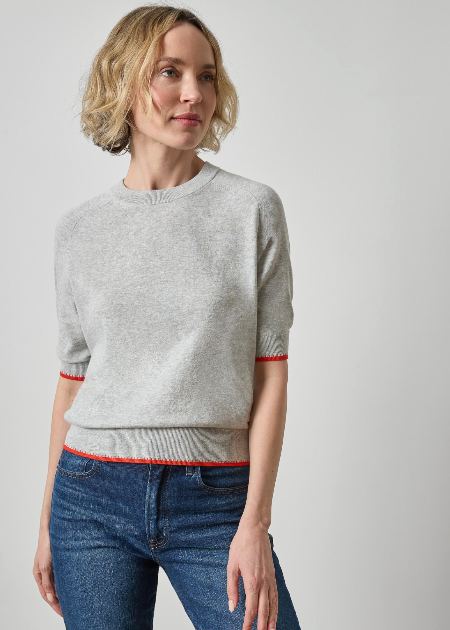 CREWNECK SADDLE SLEEVE SWEATER