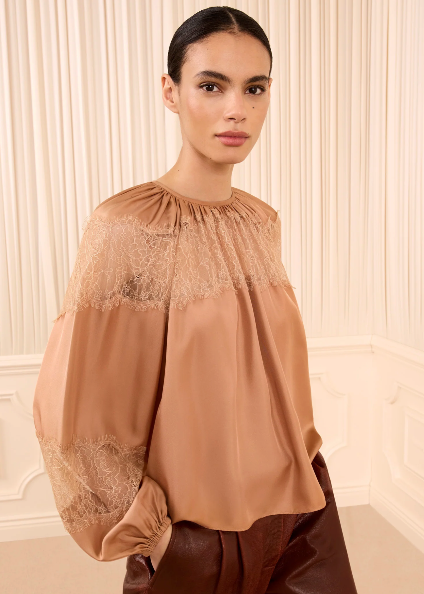 BESS L/S SILK BLOUSE