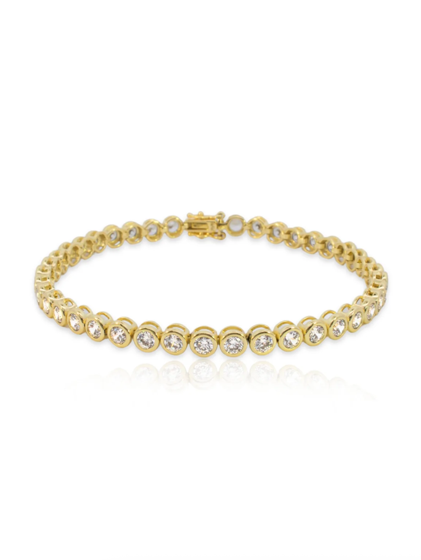 BLAIRE BEZEL CZ TENNIS BRACELET GOLD