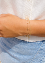 BLAIRE BEZEL CZ CHAIN BRACELET GOLD