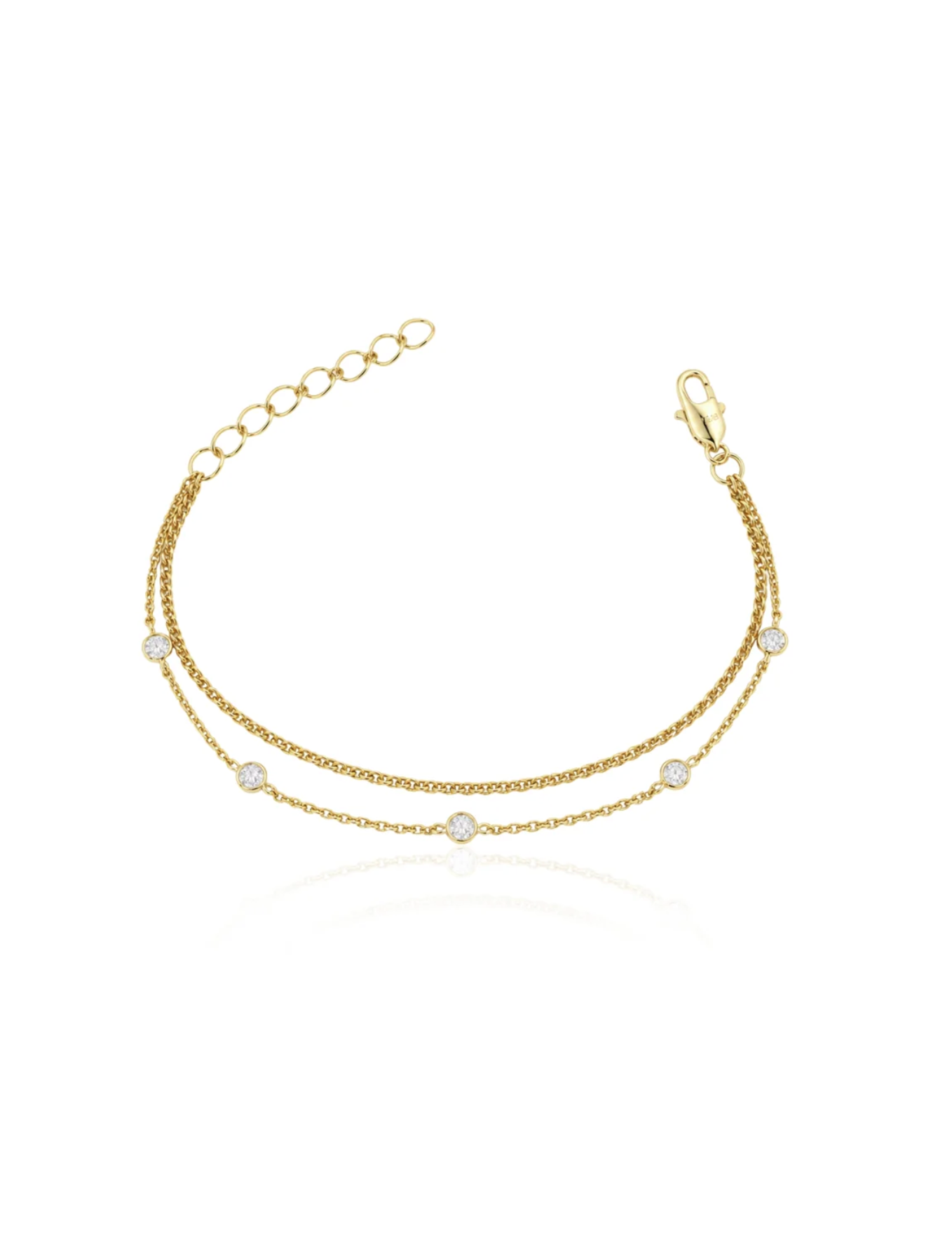 BLAIRE BEZEL CZ CHAIN BRACELET GOLD