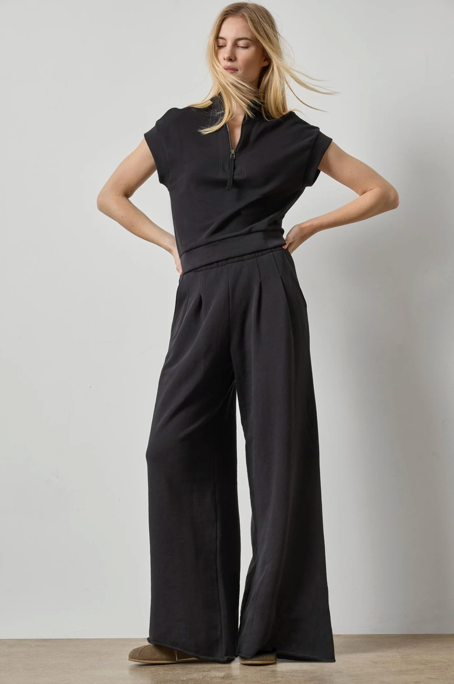 ZIP MOCK NECK