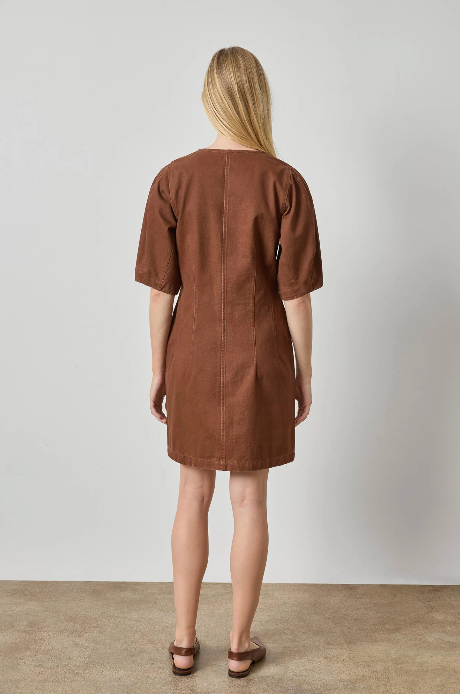 WASHED TWILL FULL SLEEVE SHIRT DRESS
