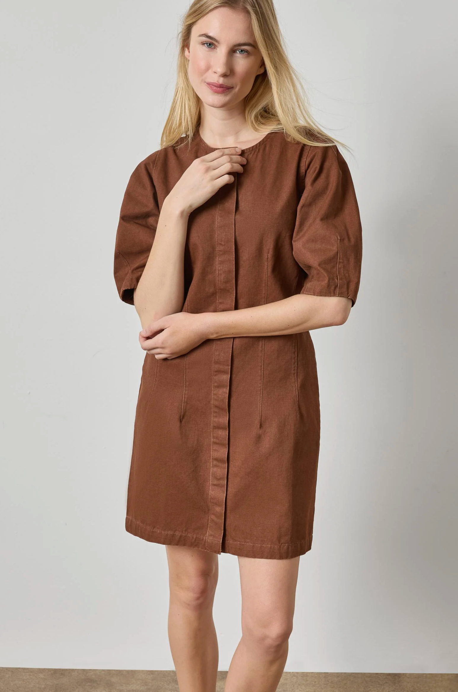 WASHED TWILL FULL SLEEVE SHIRT DRESS