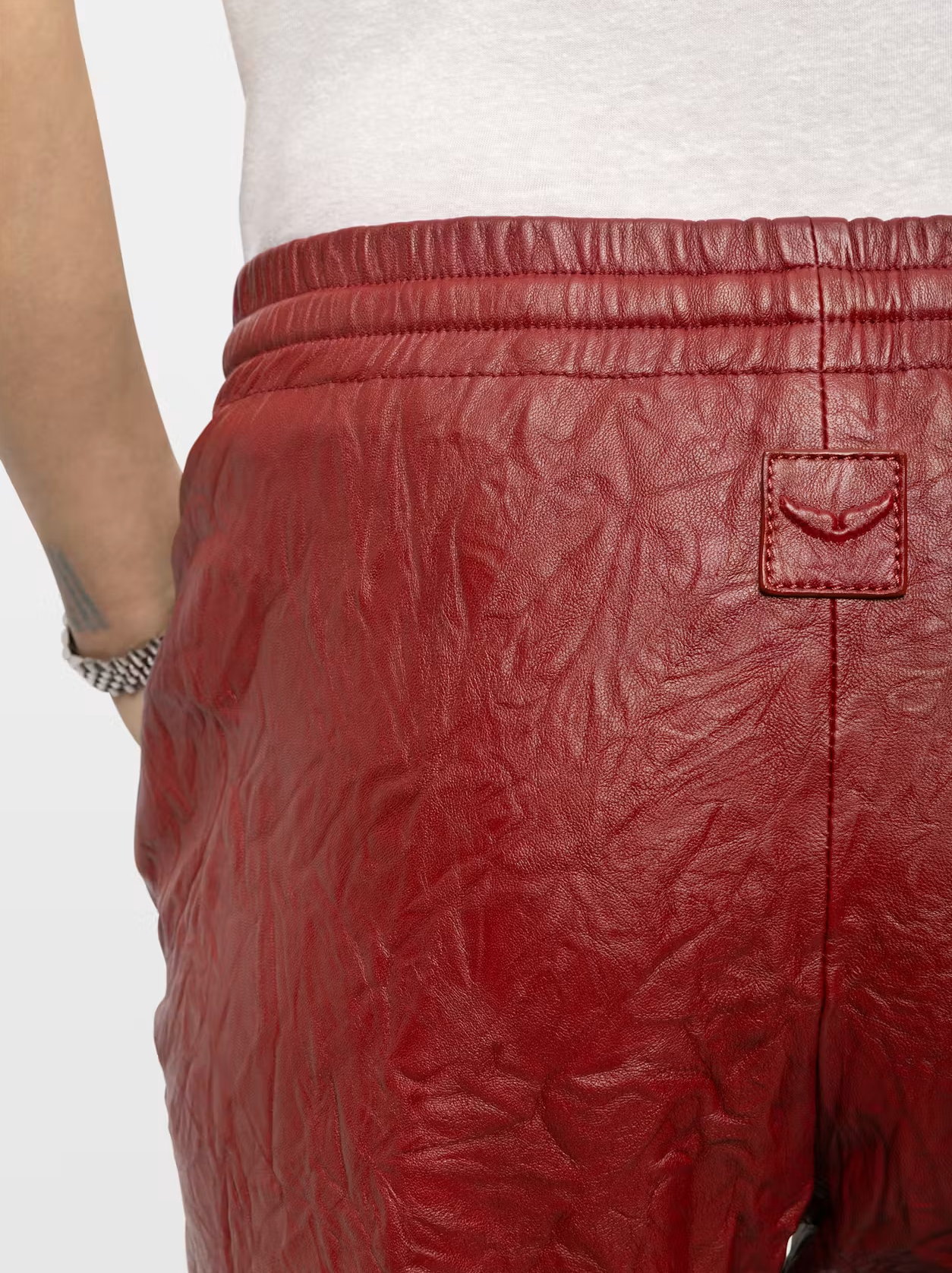POCHA CUIR FROISSE PANTS