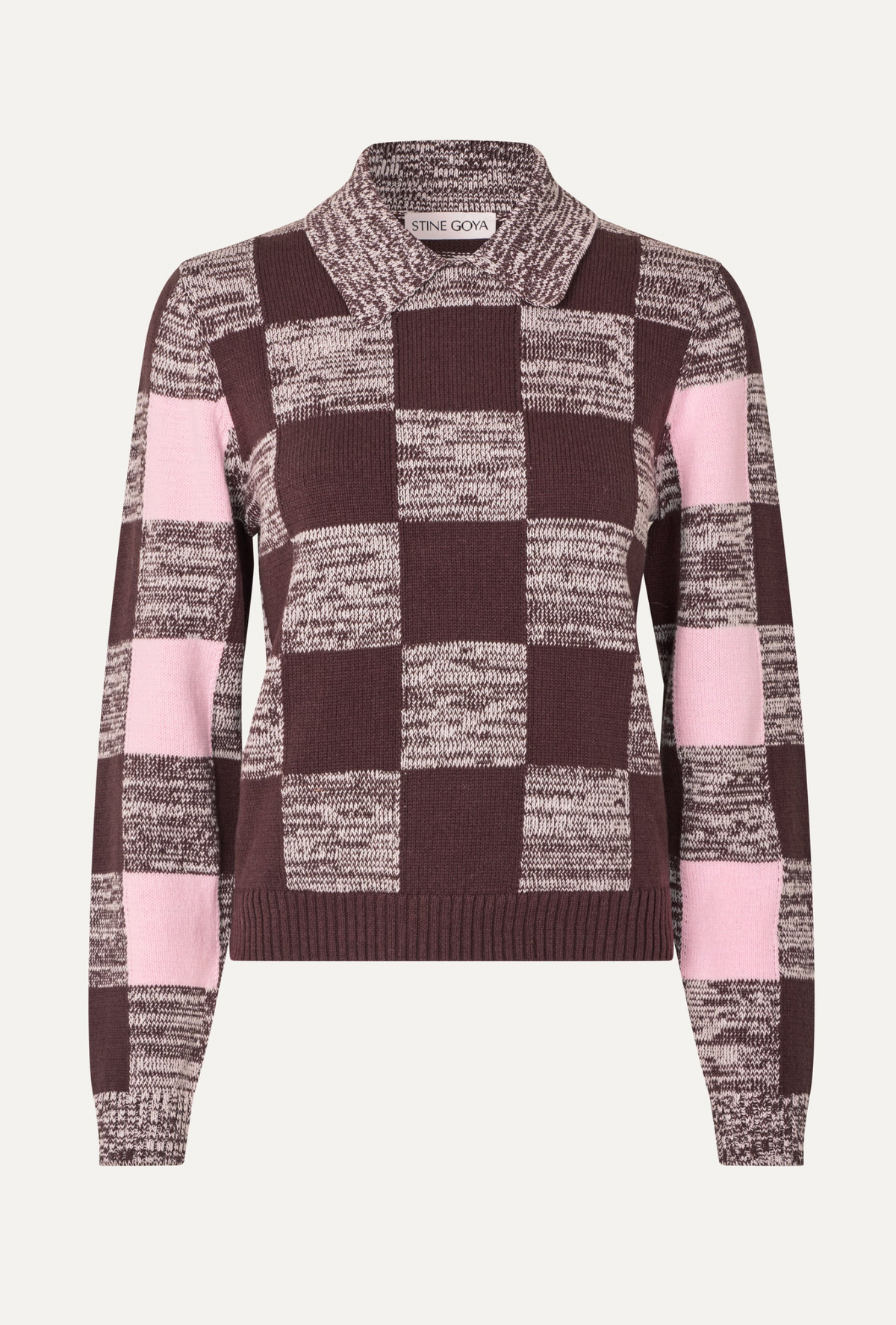 MIX STRIPE POLO COLLAR SWEATER