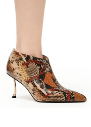 EDNA SNAKE LEATHER BOOTIE