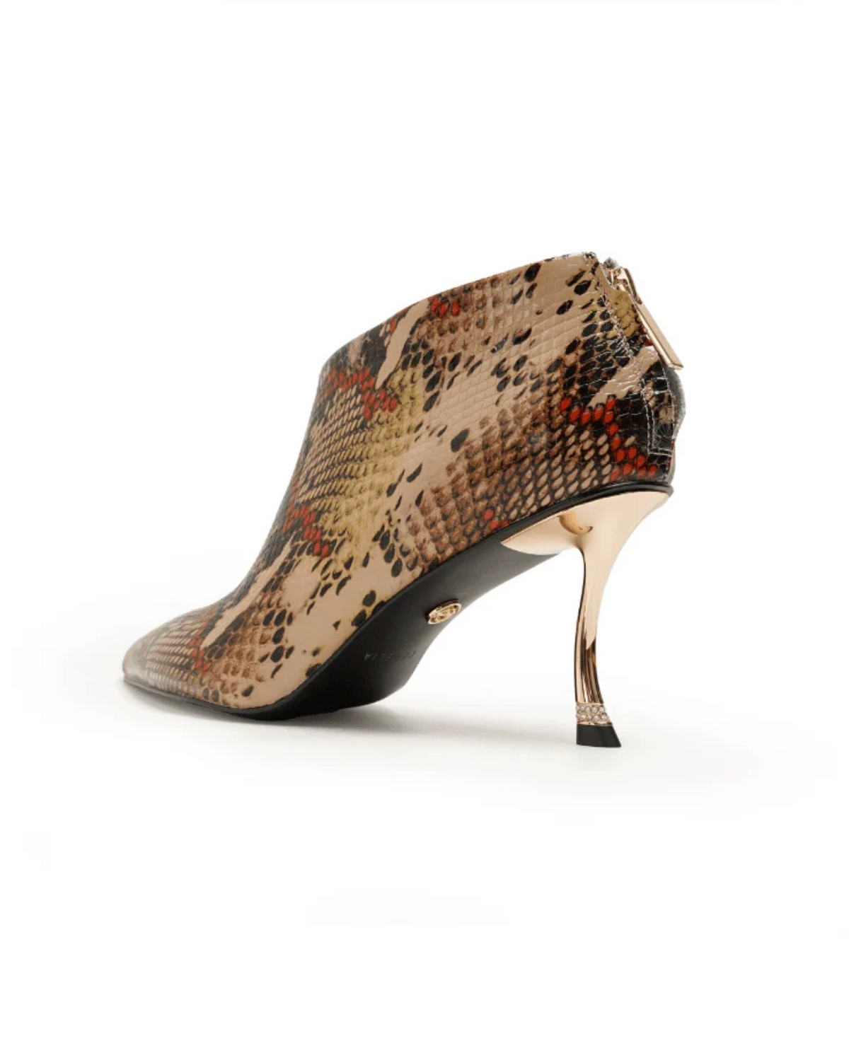 EDNA SNAKE LEATHER BOOTIE