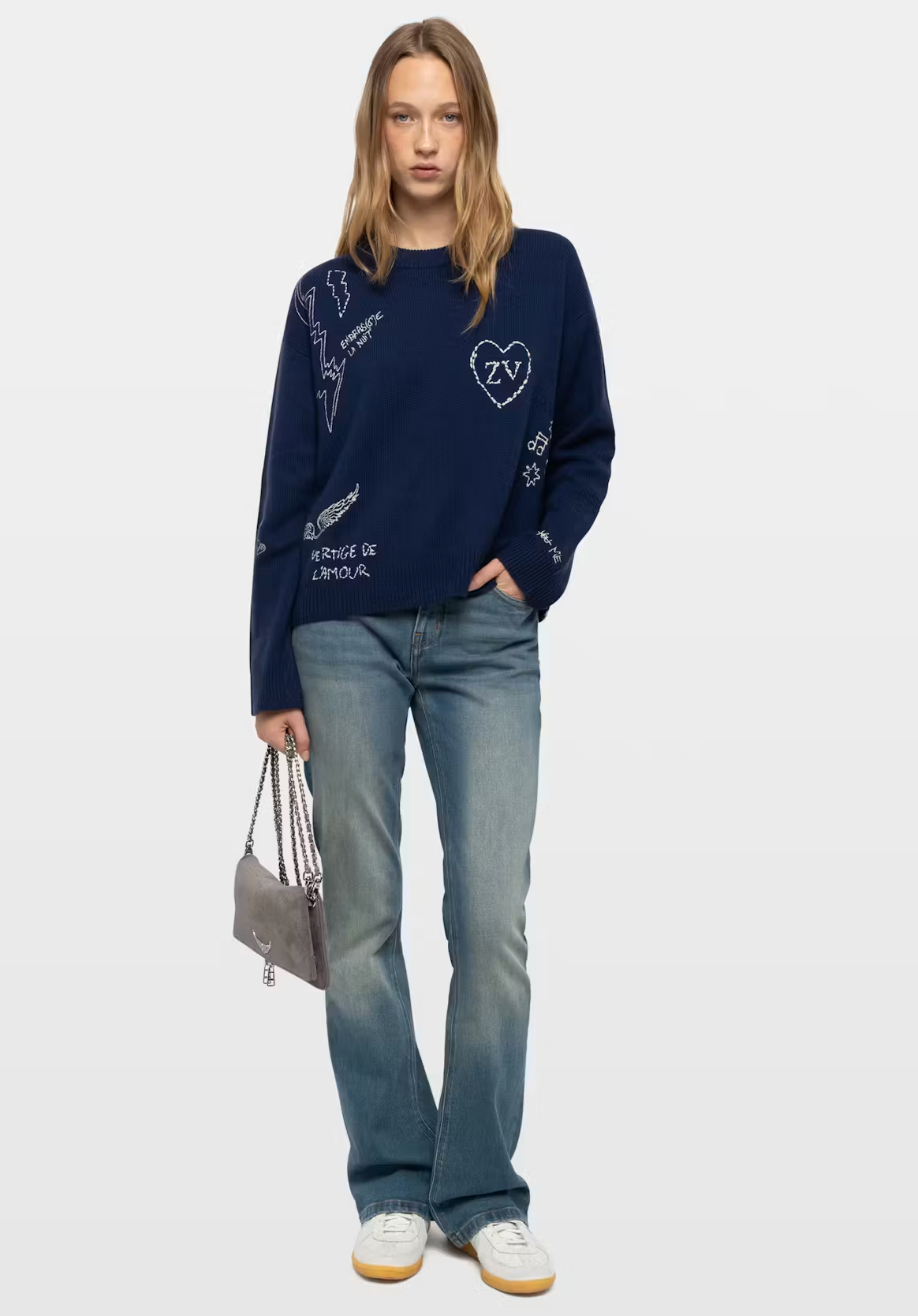 NAVY CASHMERE SWEATER