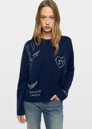 NAVY CASHMERE SWEATER