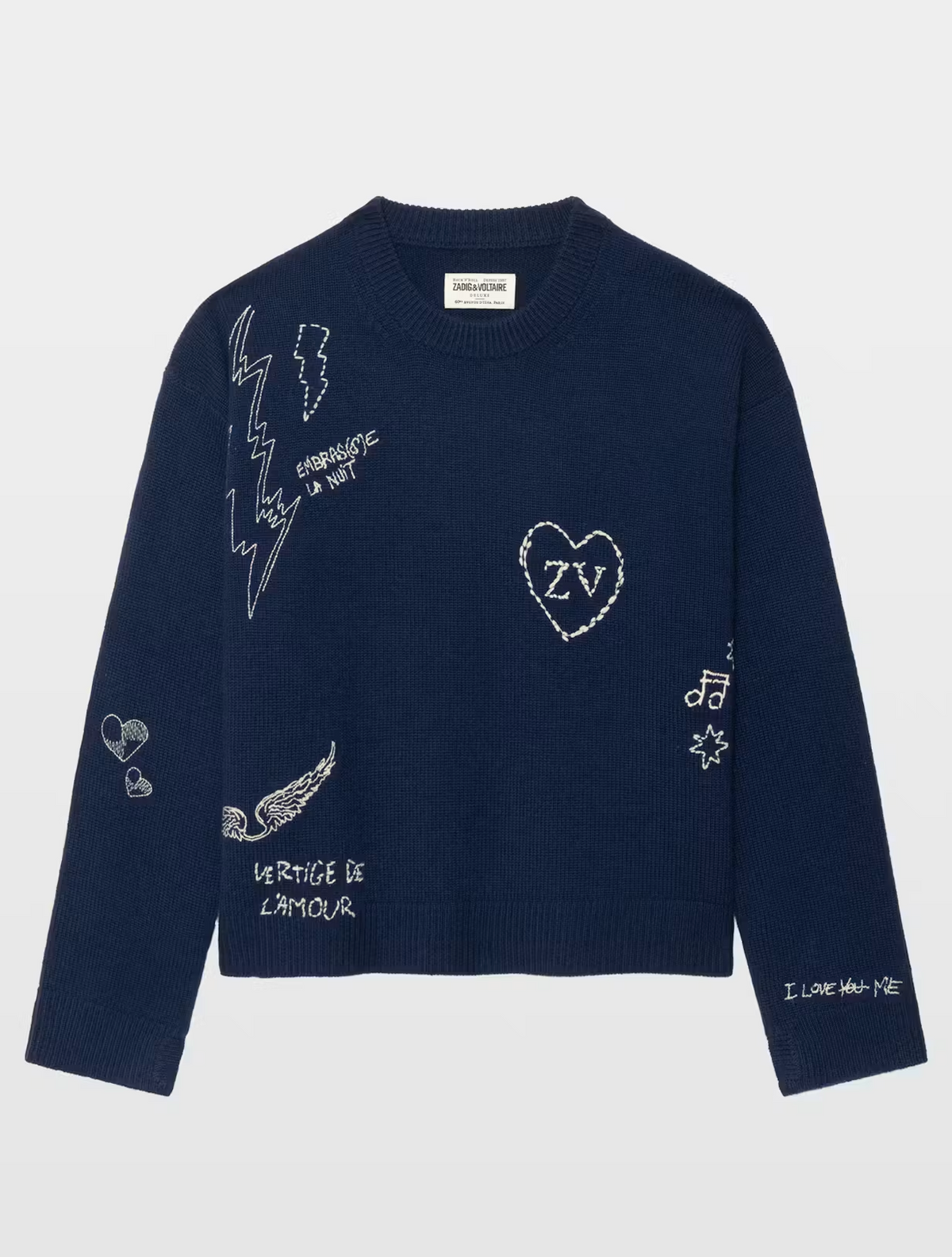 NAVY CASHMERE SWEATER