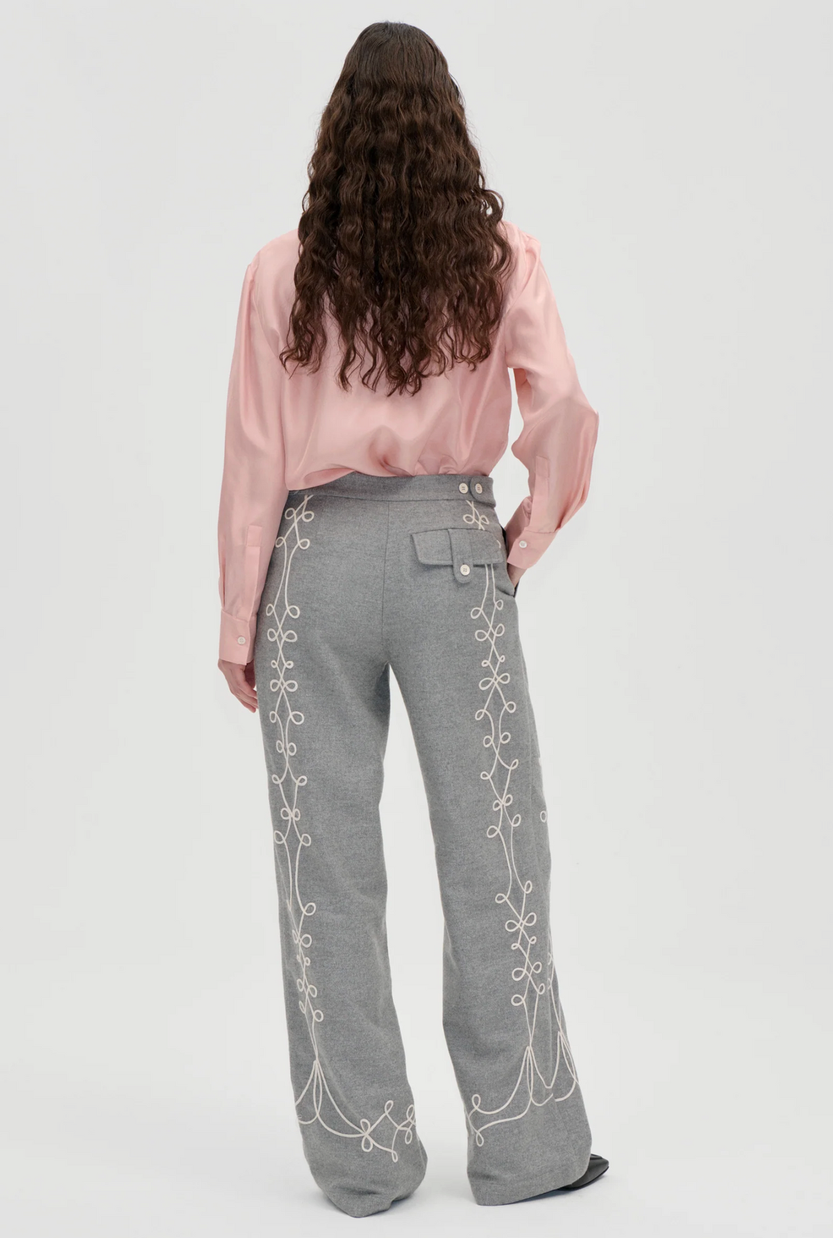EMBROIDERED TAB PANTS