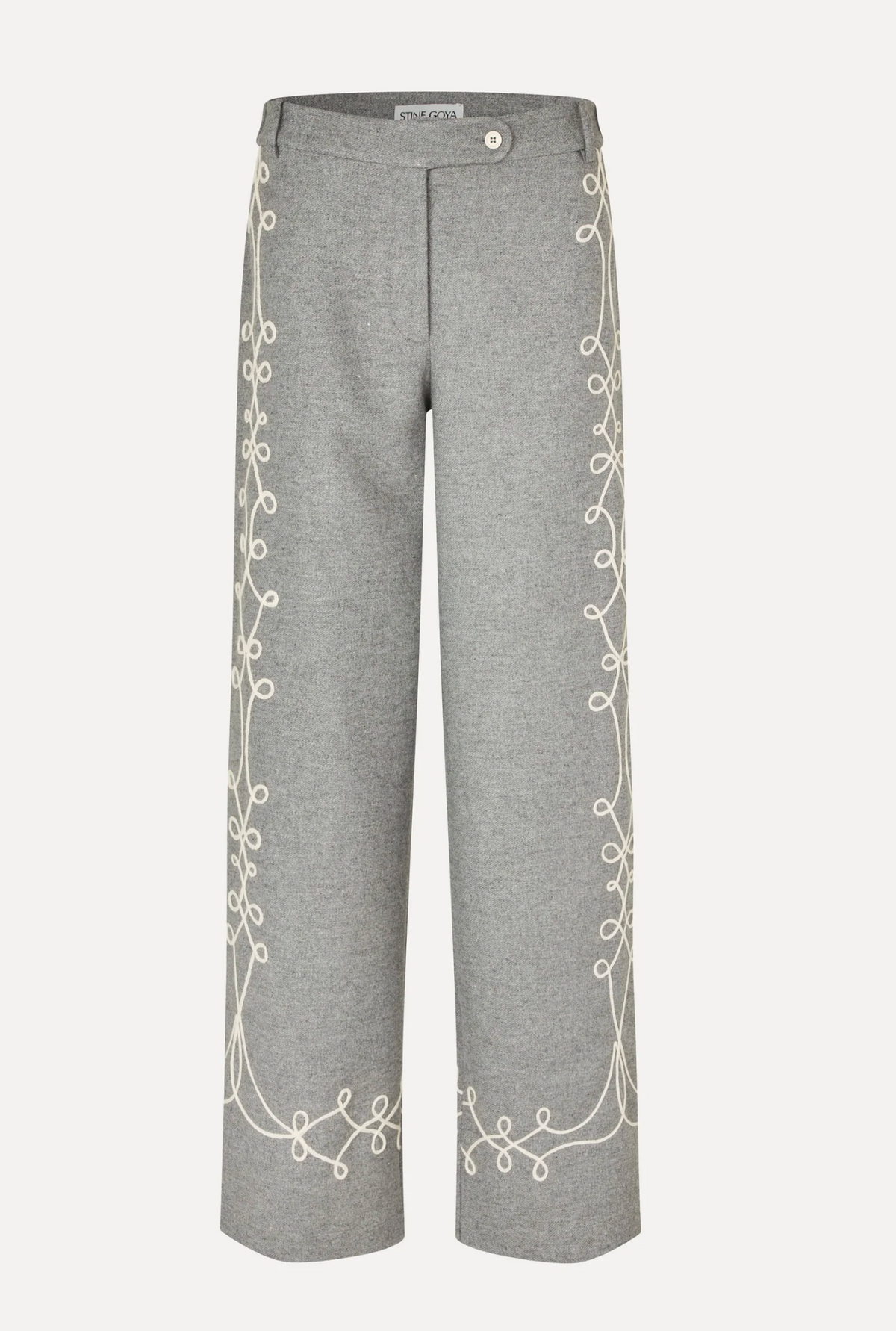 EMBROIDERED TAB PANTS