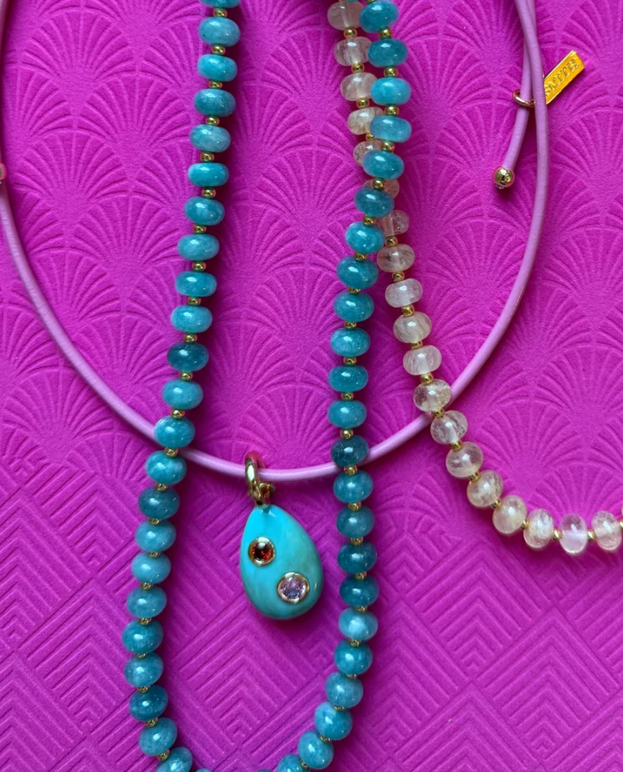 SEA GLASS NECKLACE BLUE