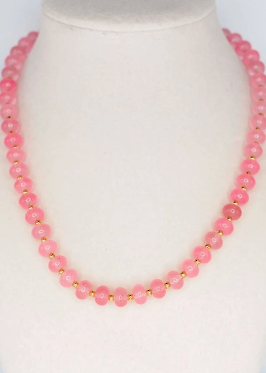 SEA GLASS NECKLACE PINK