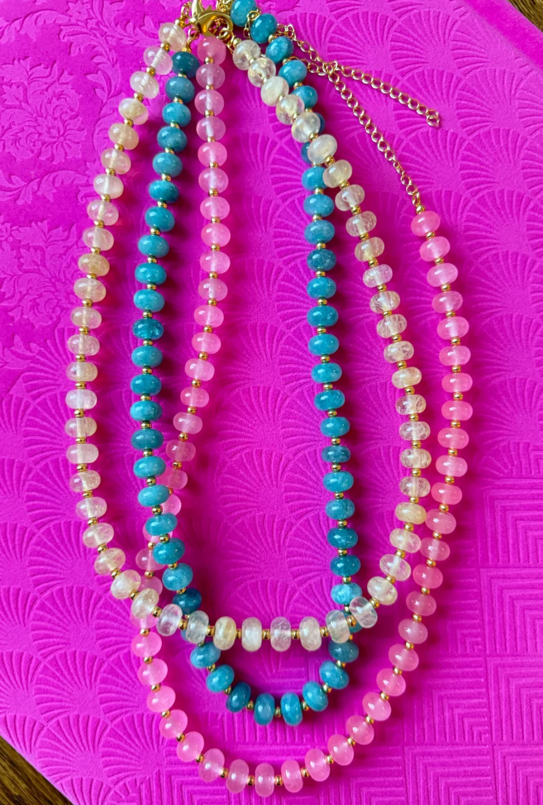 SEA GLASS NECKLACE PINK