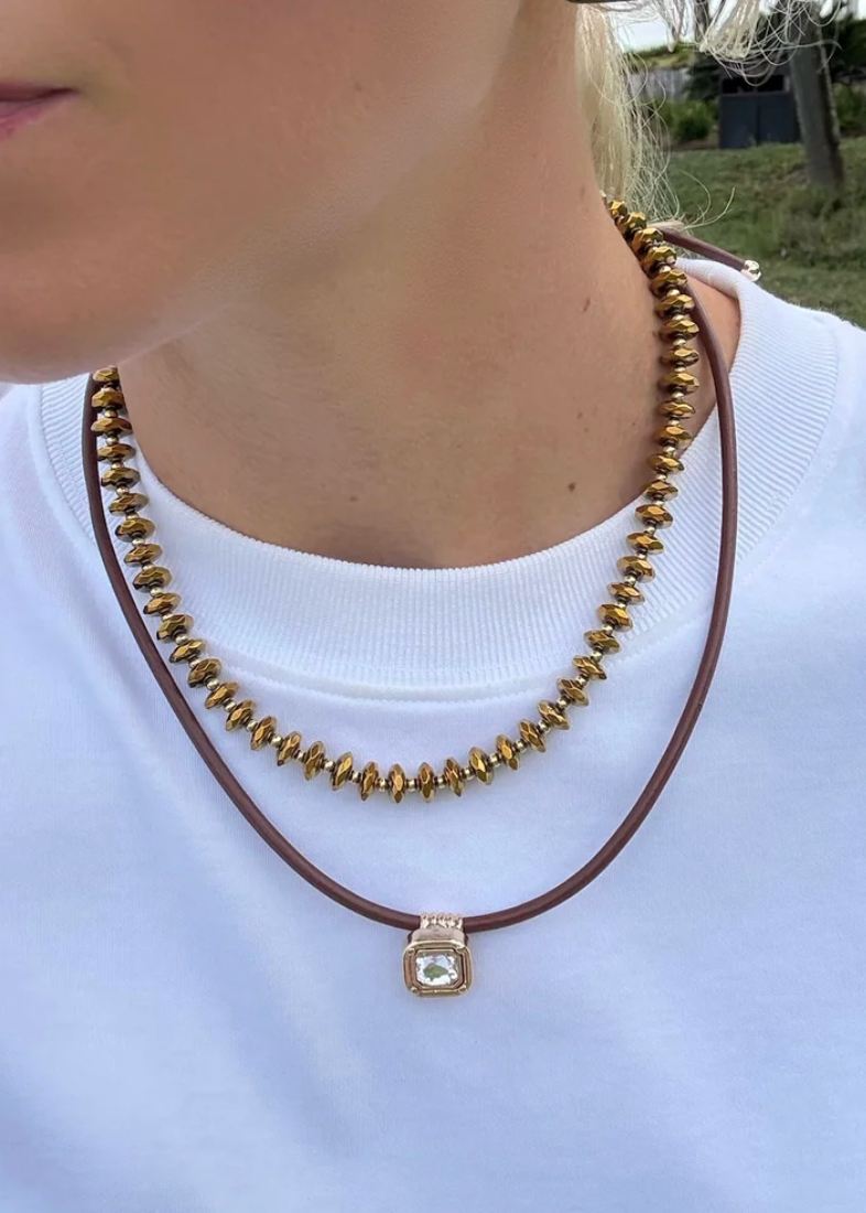 ACACIA NECKLACE DARK GOLD