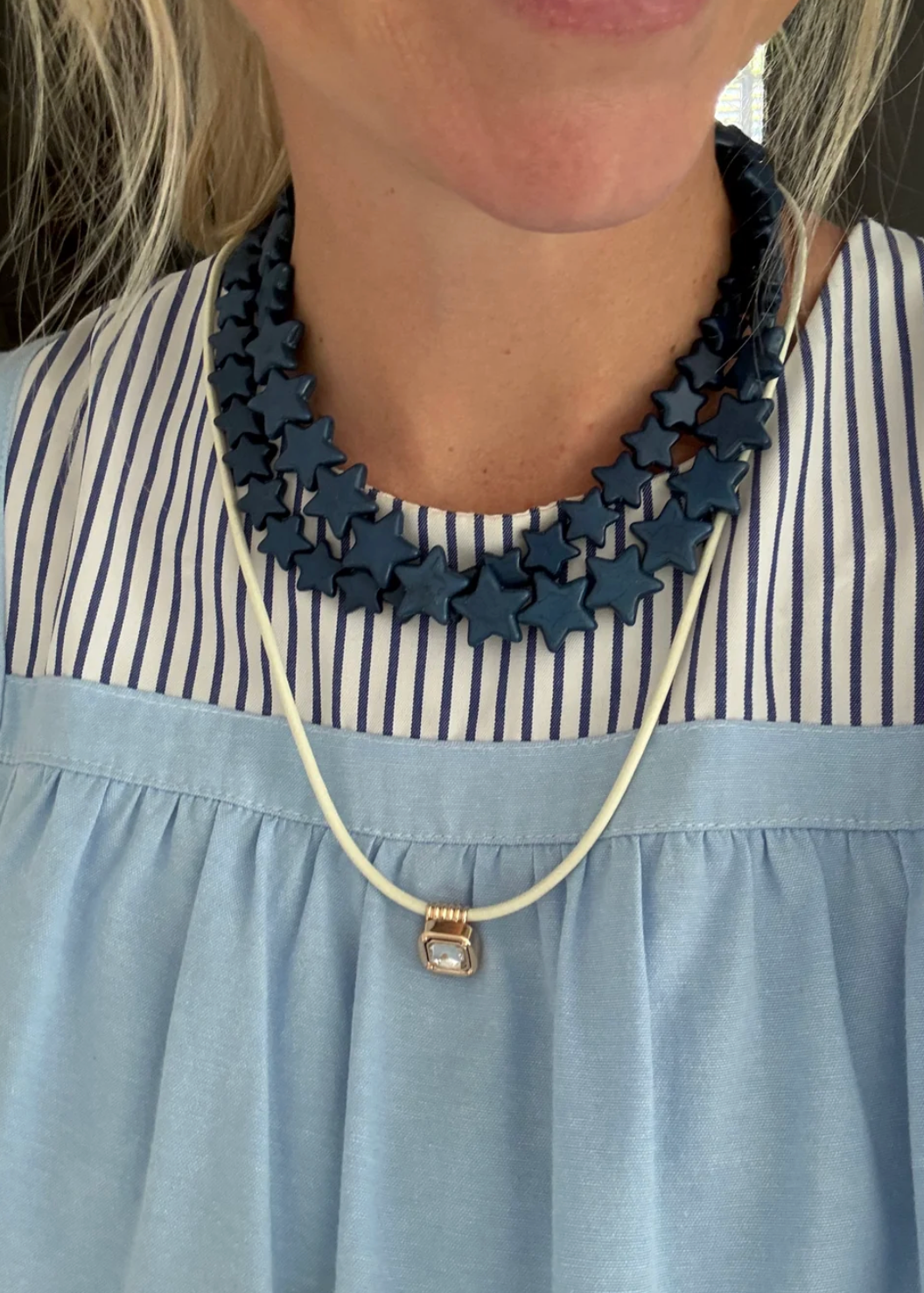 STAR NECKLACE LARGE NAVY