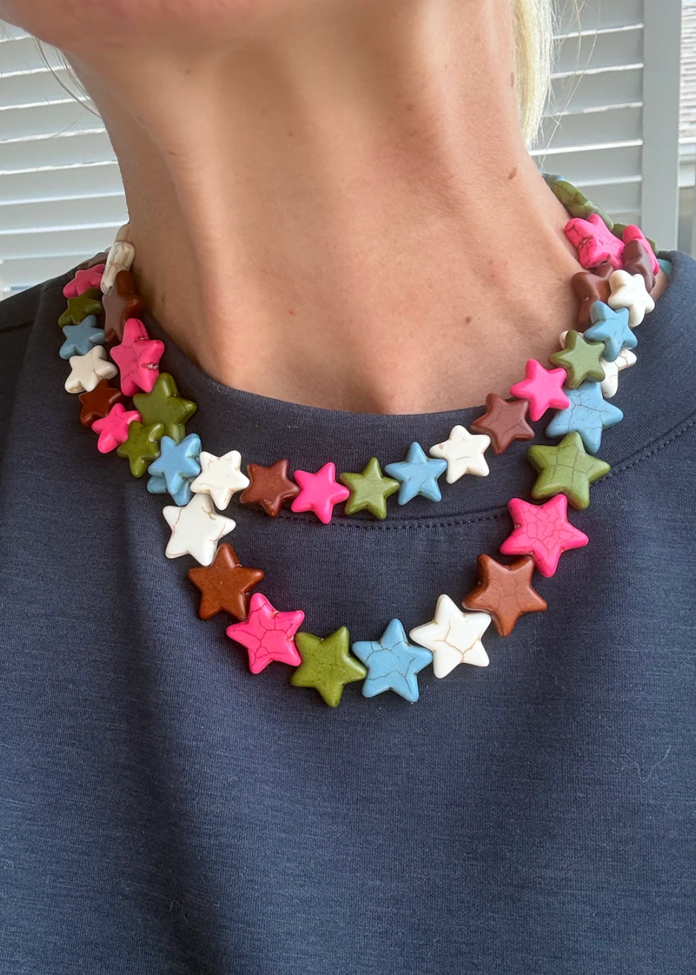 STAR NECKLACE SMALL FALL MIX