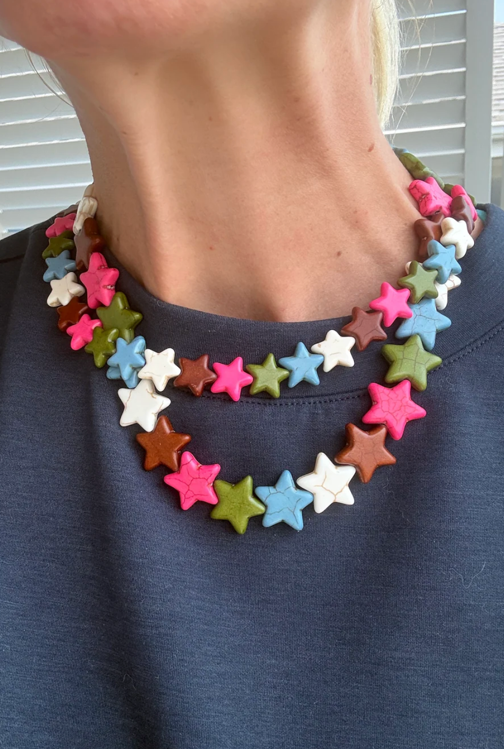 STAR NECKLACE LARGE FALL MIX