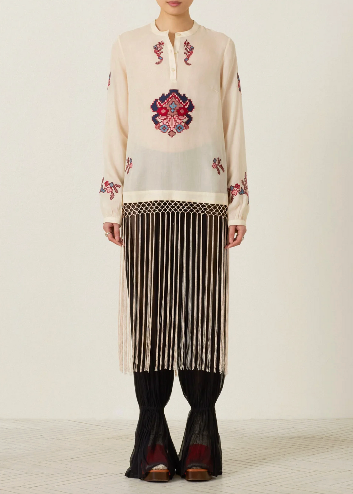 RUNE KILIM STONE FRINGE TOP