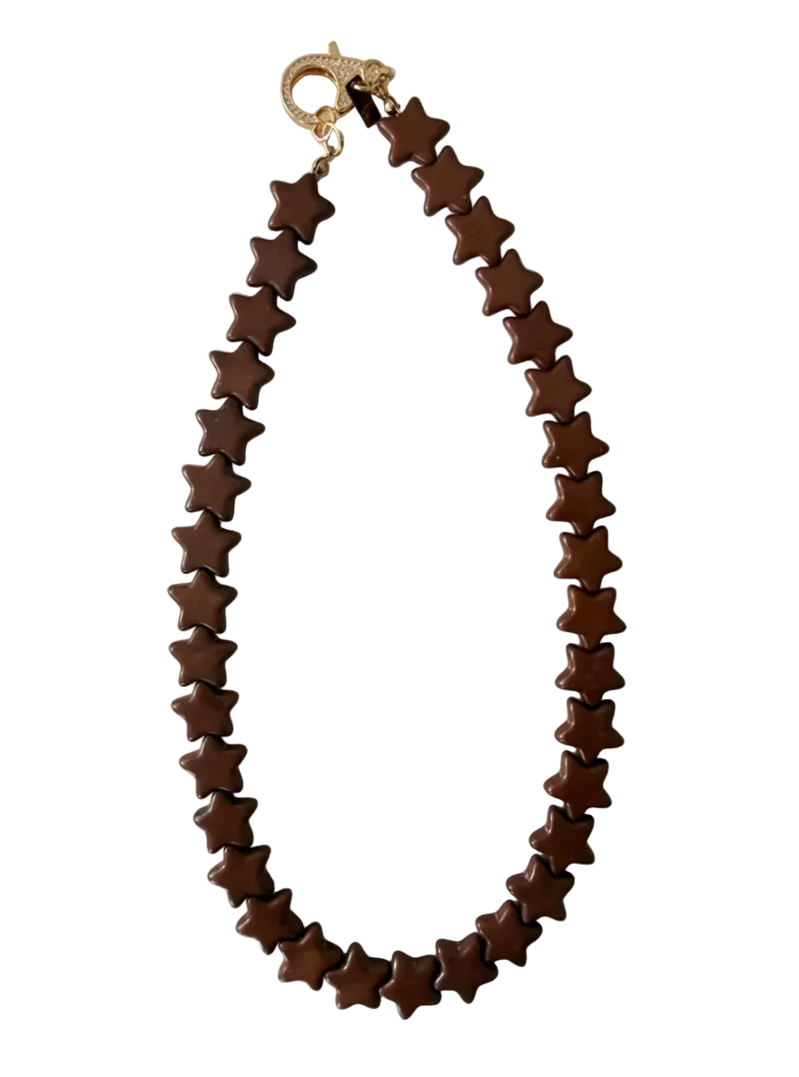 STAR NECKLACE SMALL BROWN
