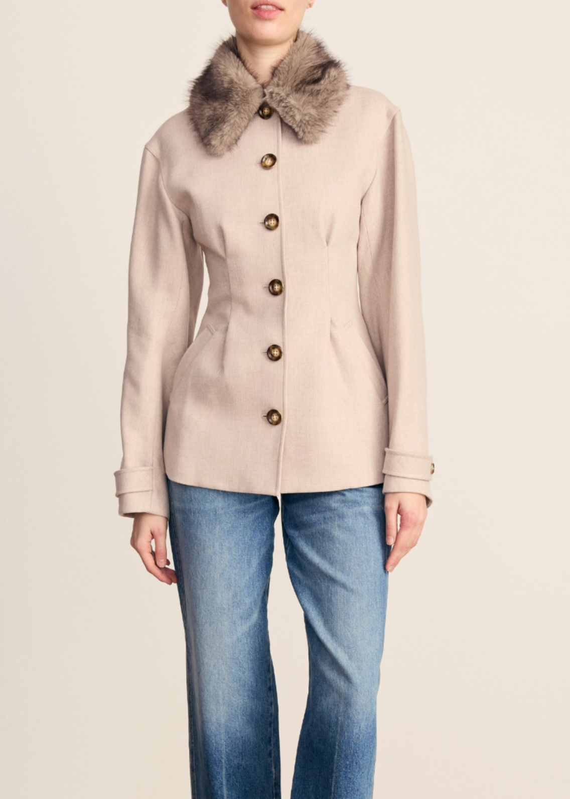 SEVERINE DICKEY COAT W/COLLAR