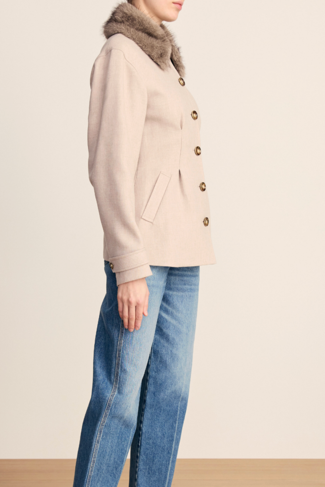 SEVERINE DICKEY COAT W/COLLAR