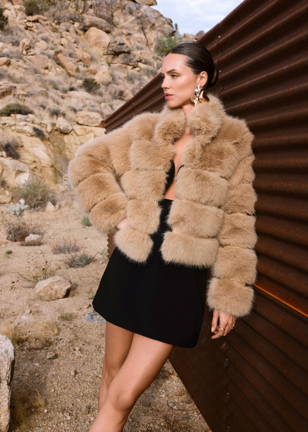 ELEVATED EVENINGS FAUX FUR JACKET