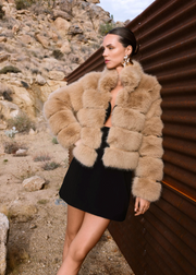 ELEVATED EVENINGS FAUX FUR JACKET