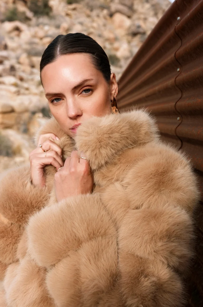 ELEVATED EVENINGS FAUX FUR JACKET