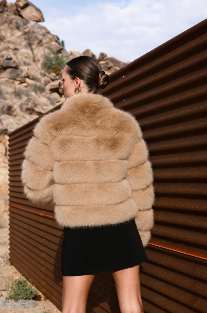 ELEVATED EVENINGS FAUX FUR JACKET