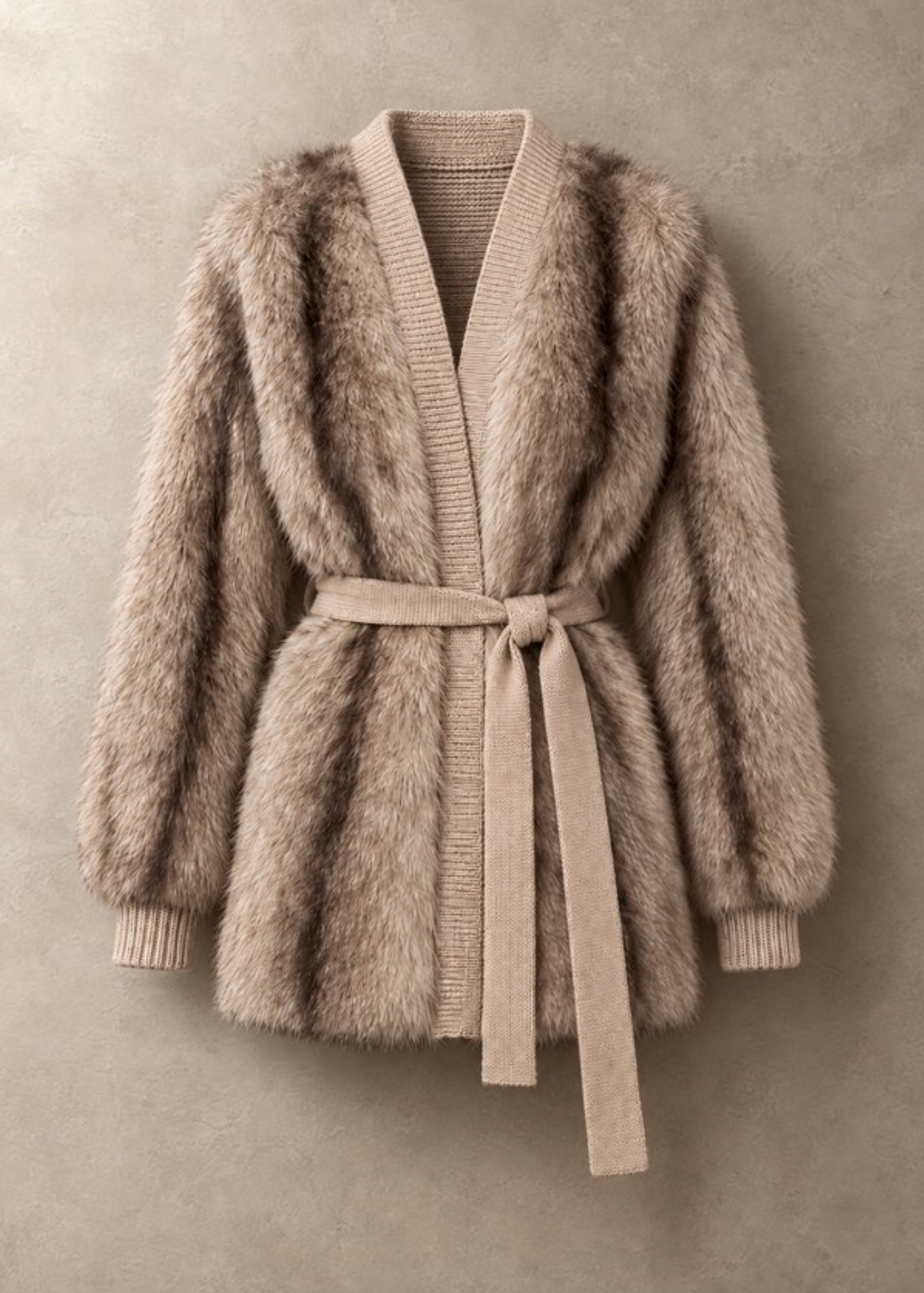 FUR JACKET W/LEATHER TRIM