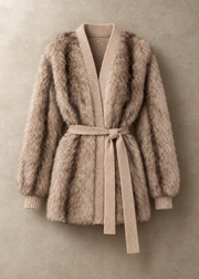 FUR JACKET W/LEATHER TRIM