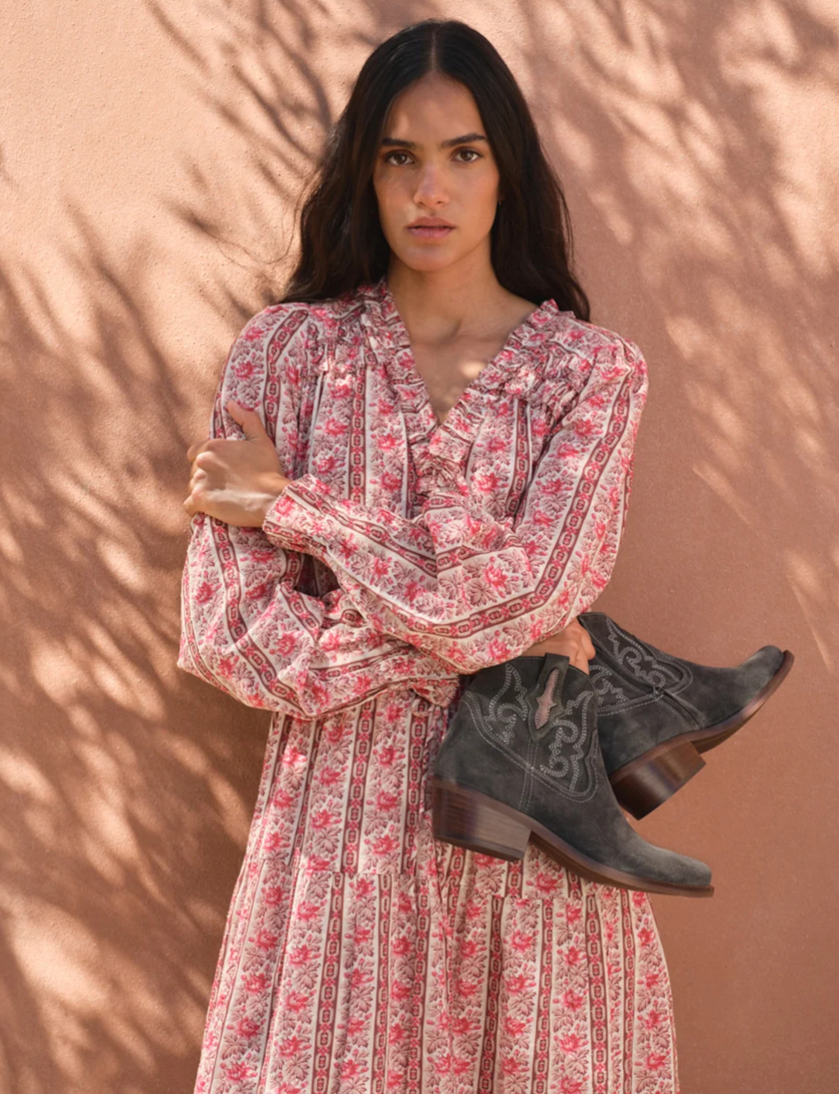 CASSIDY SUEDE EMBROIDERED BOOT
