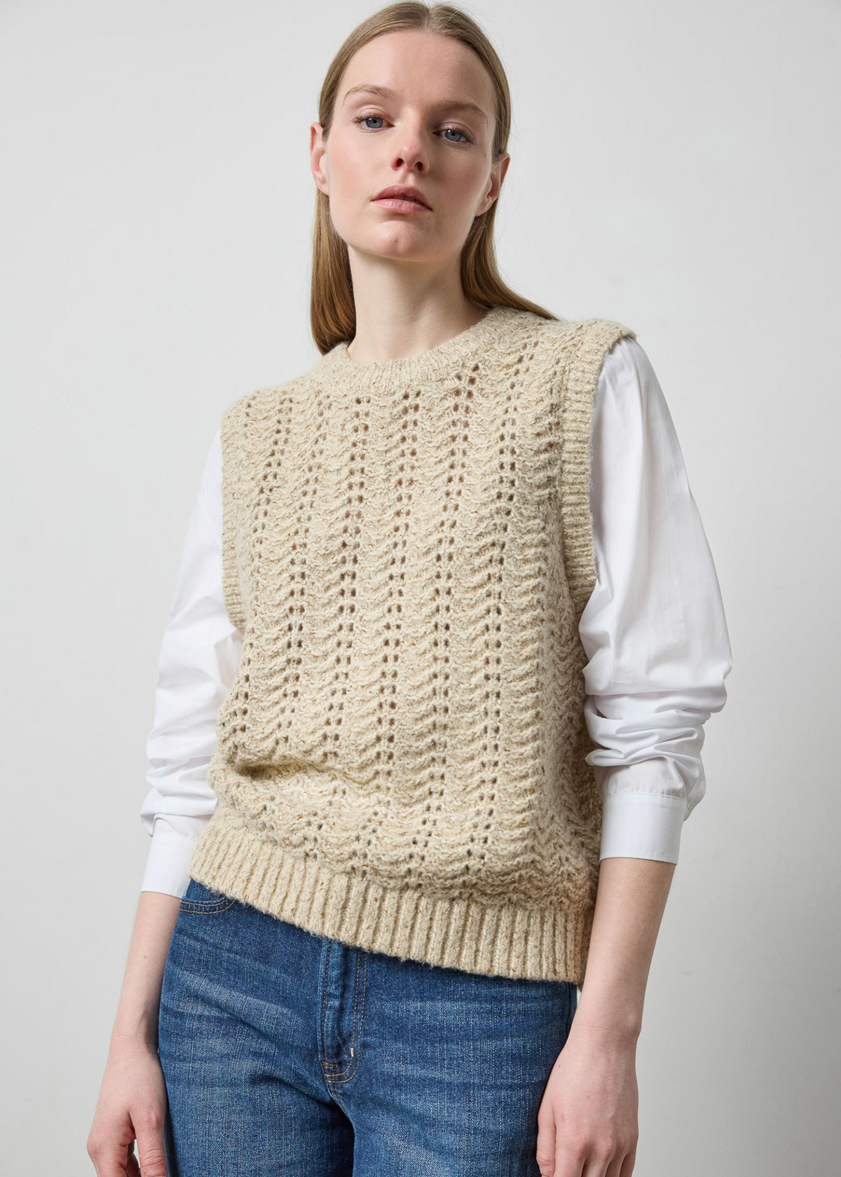MIXED MEDIA TINSEL SWEATER