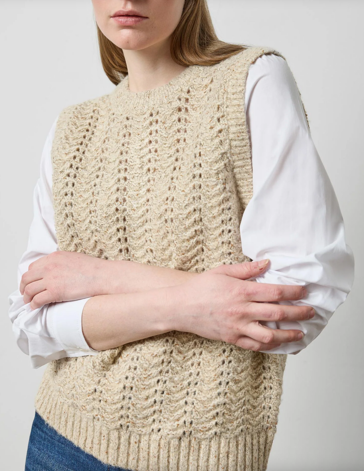 MIXED MEDIA TINSEL SWEATER