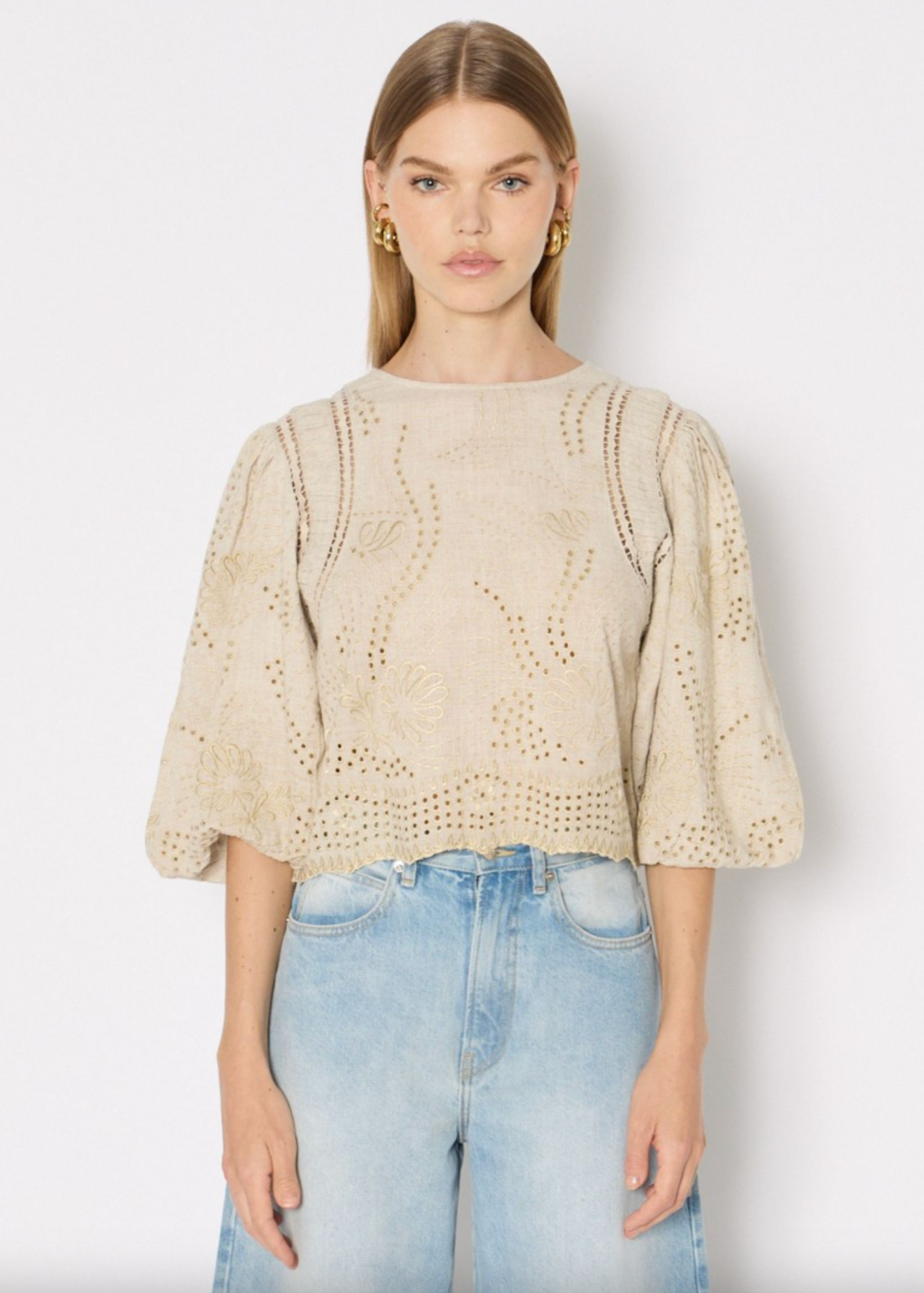 TOP BRODE MANCHES BOUFFANTES