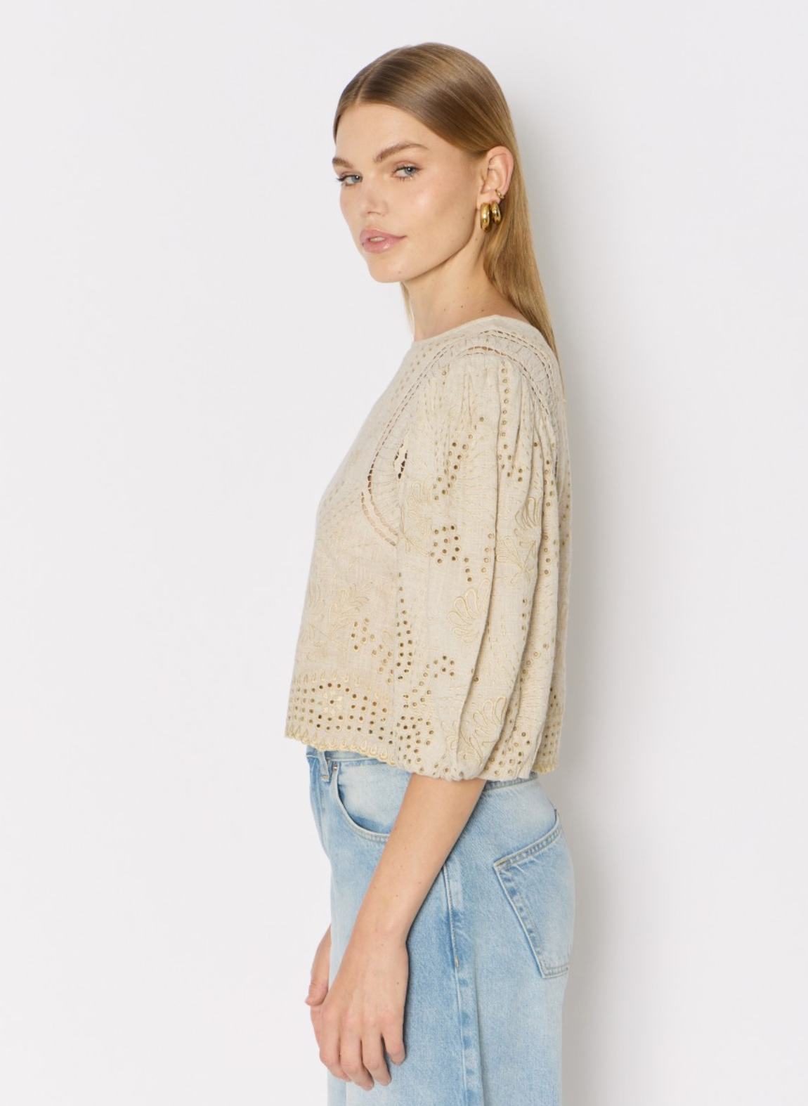 TOP BRODE MANCHES BOUFFANTES