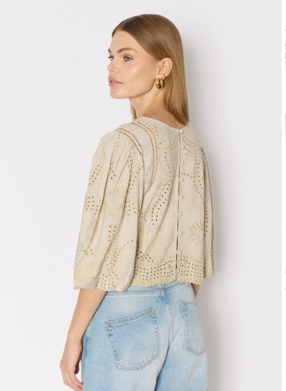 TOP BRODE MANCHES BOUFFANTES