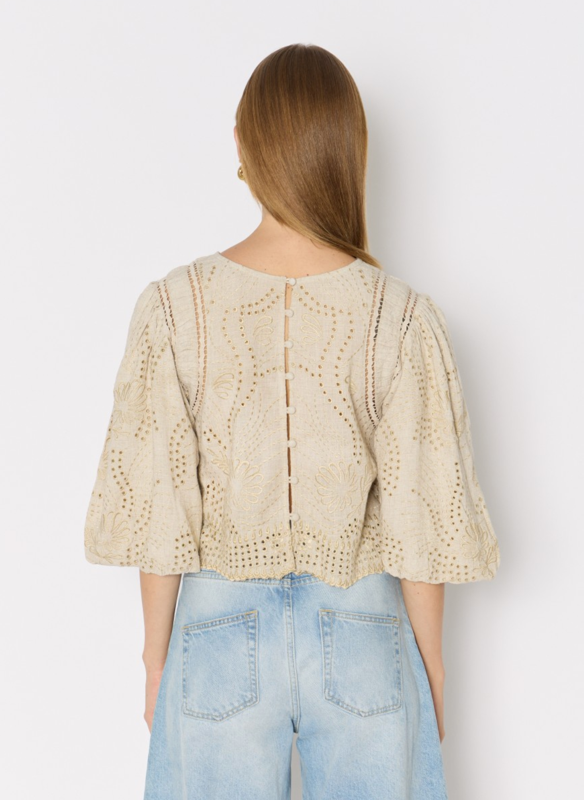 TOP BRODE MANCHES BOUFFANTES